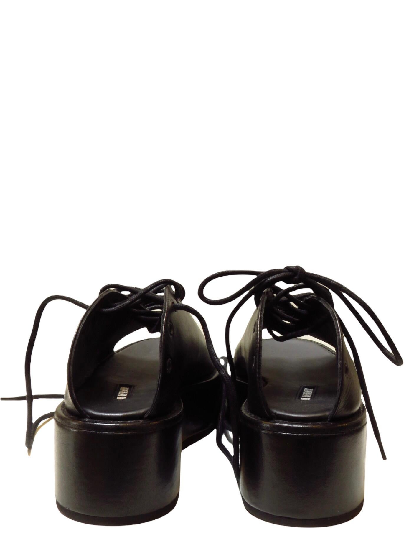 Ann Demeulemeester Platform Lace Up Sandal In New Condition In Laguna Beach, CA