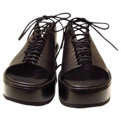 Ann Demeulemeester - Sandalo con plateau e pizzo