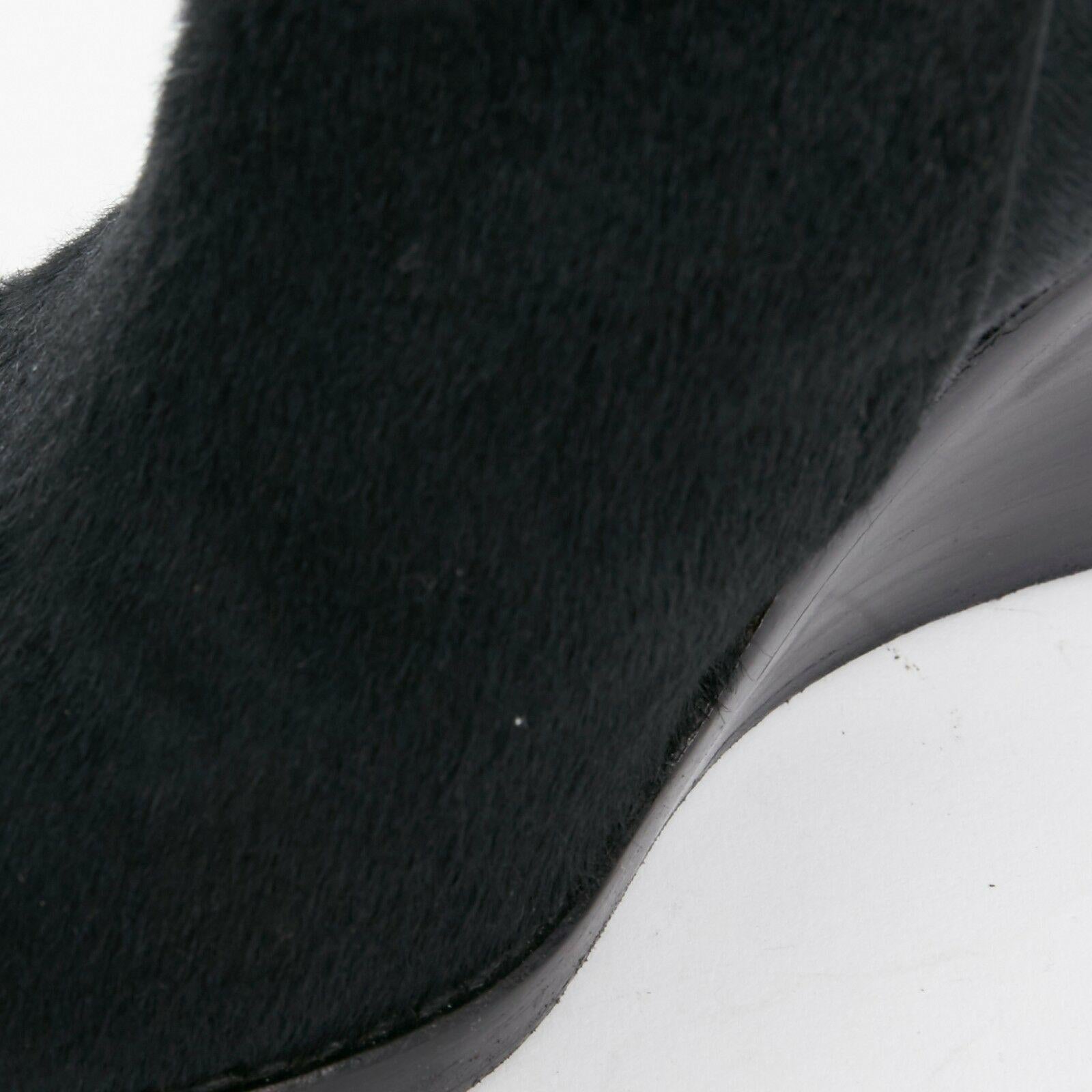 ANN DEMEULEMEESTER pony skin belted platform ankle boots shoes EU36 US6 UK3 5