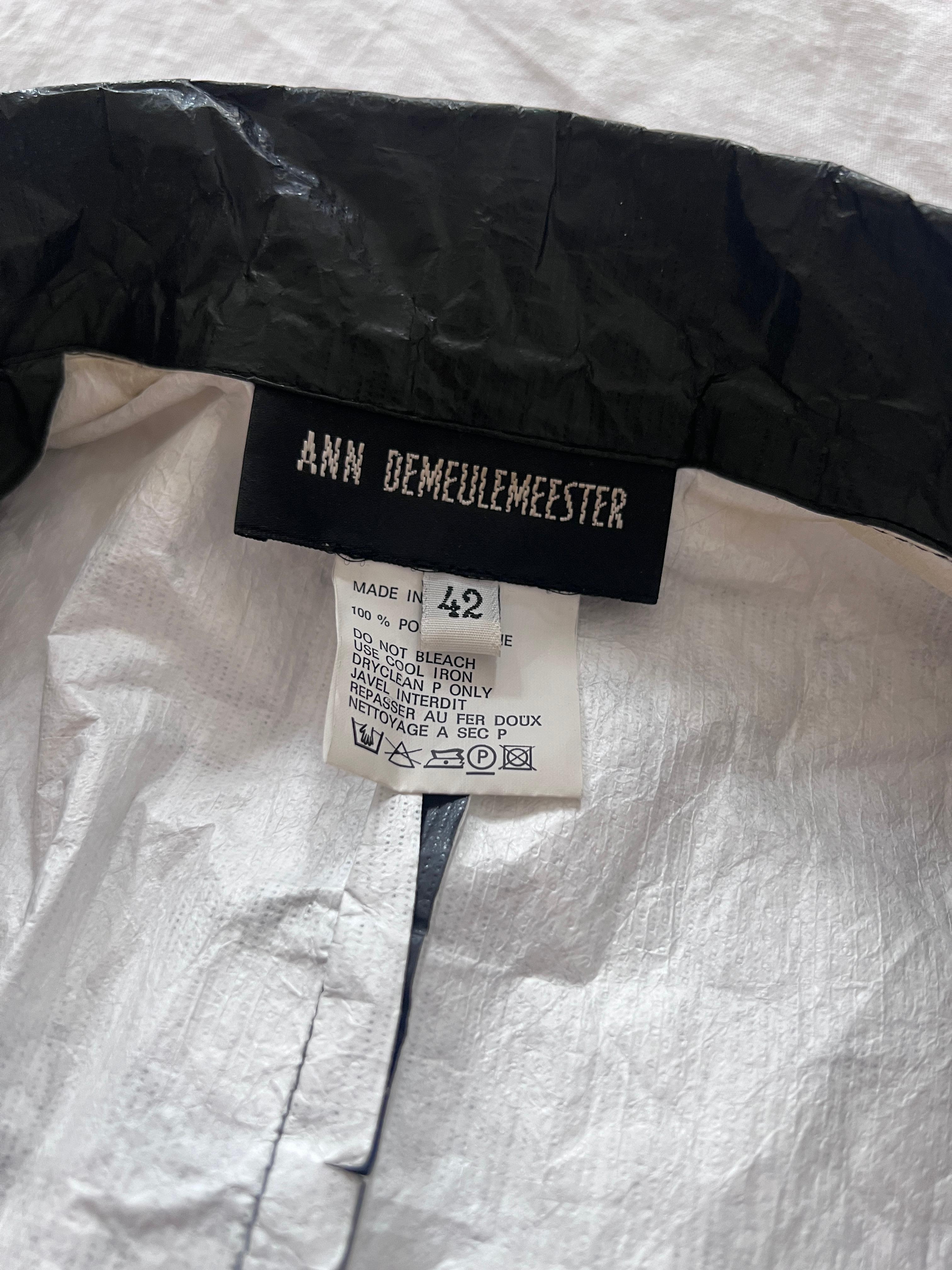 Ann Demeulemeester S/S 1996 Schwarzer Polyethylen-Blazer - Seltenes Runway-Stück im Angebot 6