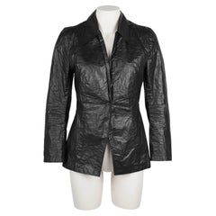 Ann Demeulemeester S/S 1996 Blazer noir en polyéthylène - Pièce de défilé rare