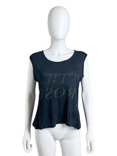 Camiseta de tirantes Ann Demeulemeester S/S 2004 negra 'Til Roses