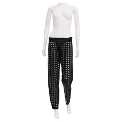 Ann Demeulemeester S/S 2016 Pantalones negros a cuadros semitransparentes