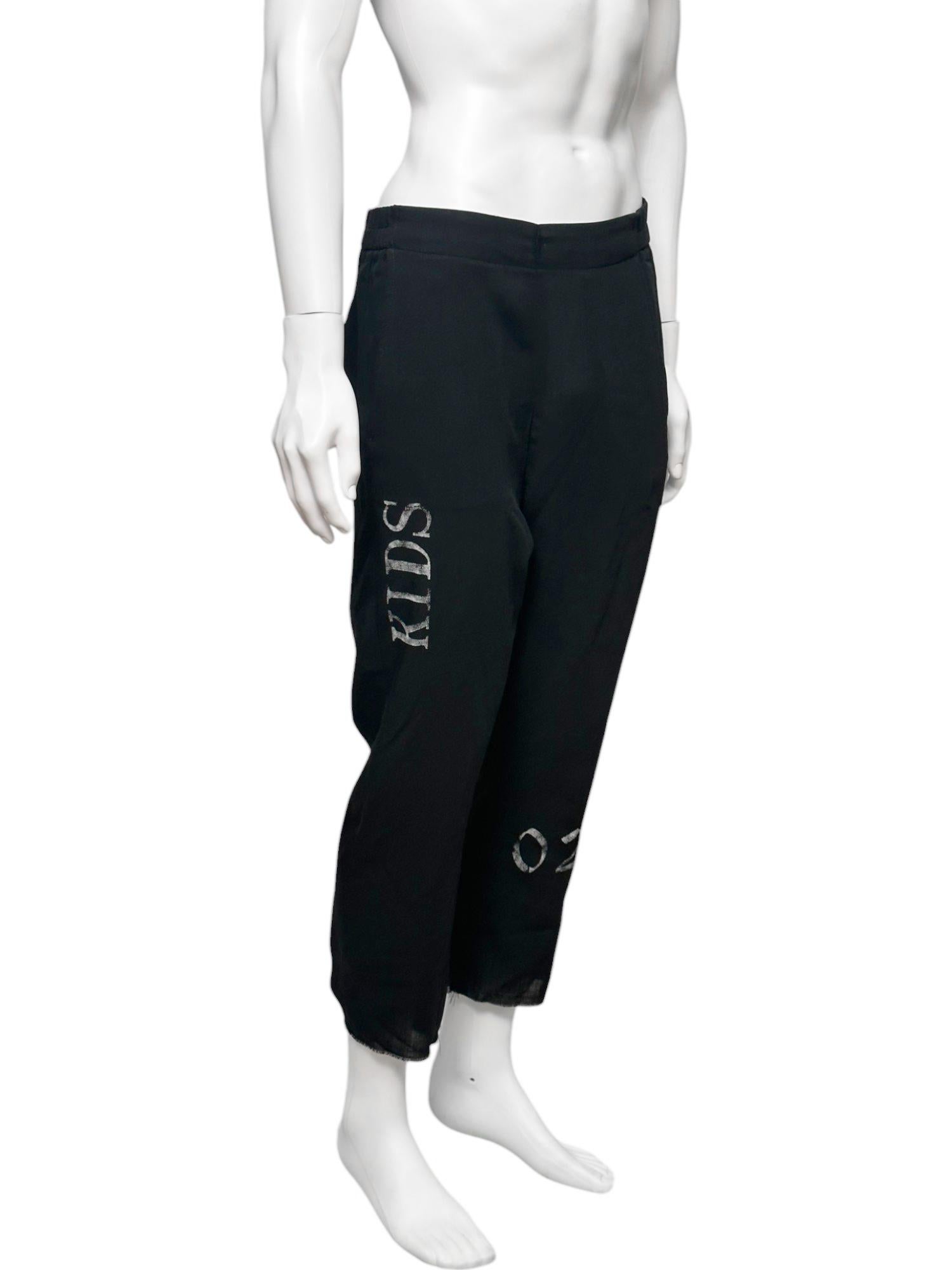 Ann Demeulemeester S/S 2018 Forever Kids Pantalon noir Pour femmes en vente