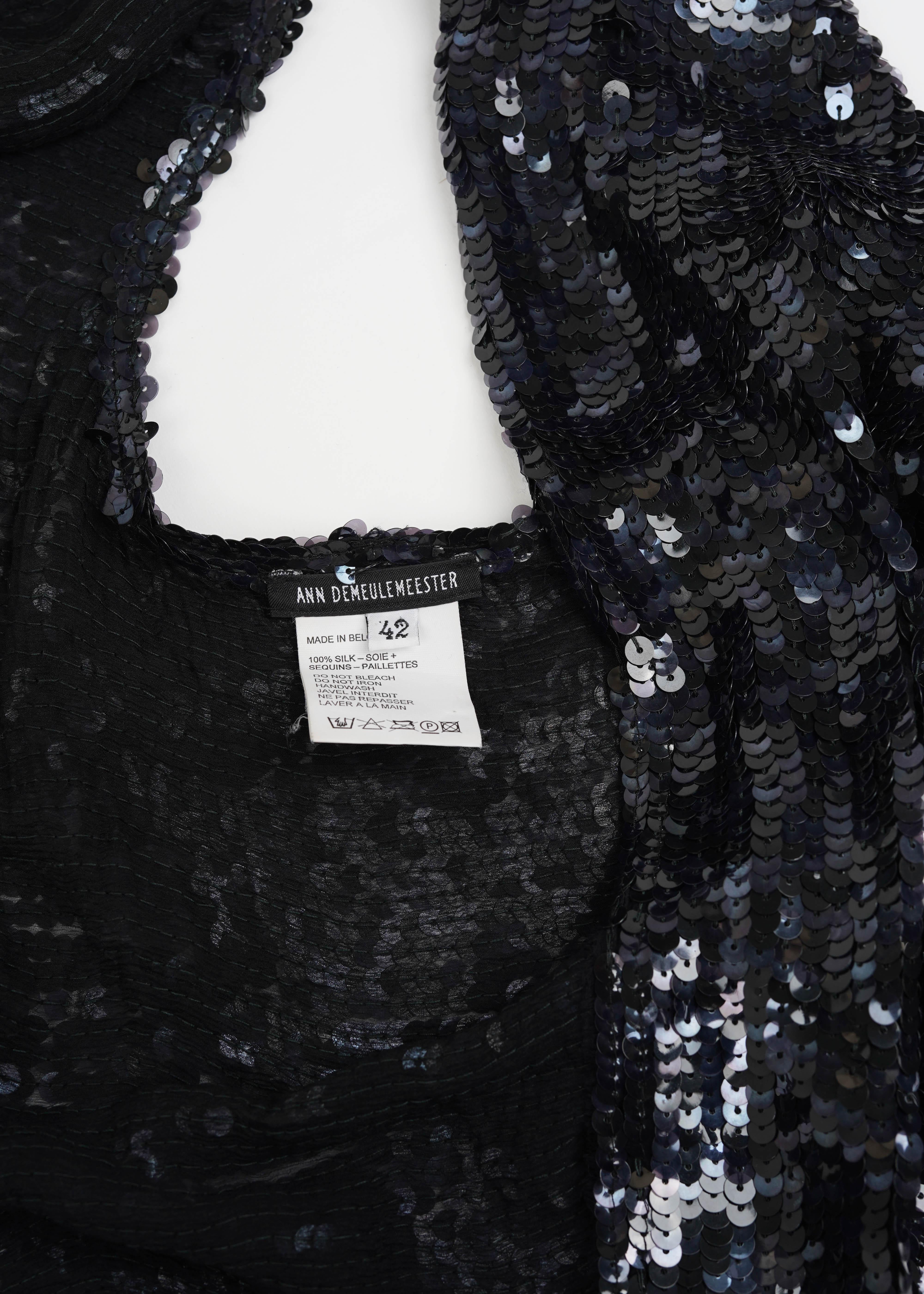 Ann Demeulemeester Pailletten-Laufsteg-Oberteil - Herbst/Winter 2000 im Angebot 5