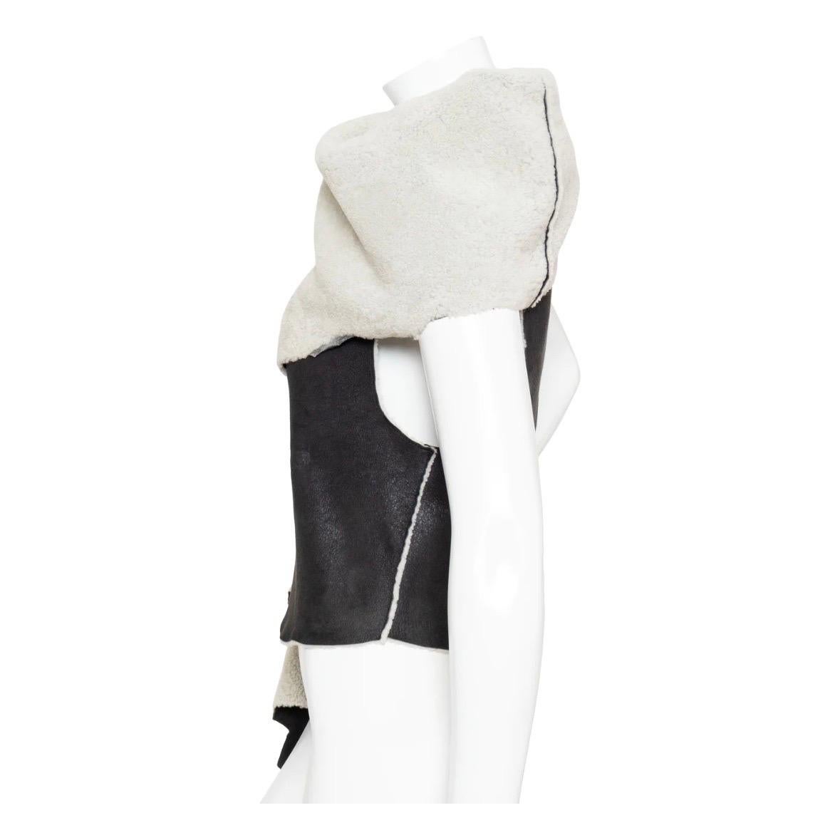 Ann Demeulemeester Shearling Black Wrap For Sale 3