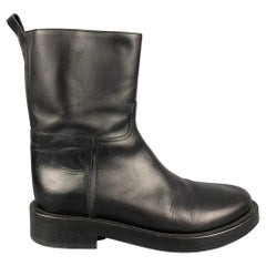 ANN DEMEULEMEESTER Size 10 Black Leather Side Zipper Boots