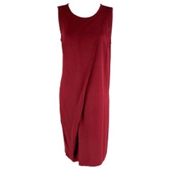 Ann Demeulemeester Taglia 4 Vestito solido in rayon bordeaux