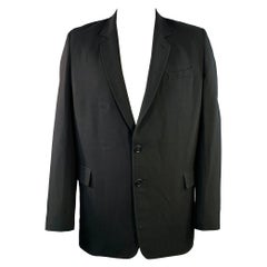 ANN DEMEULEMEESTER Talla 44 Chaquetón negro de sarga de viscosa y lana virgen ANN DEMEULEMEESTER Talla 44 Chaquetón negro de sarga de viscosa y lana virgen