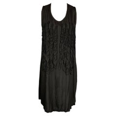 ANN DEMEULEMEESTER Größe 6 Schwarzes gerafftes Etuikleid