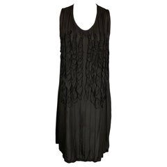 Ann Demeulemeester Taglia 6 - Vestito a turni con volant nero