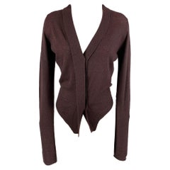 Ann Demeulemeester taglia 6 Cardigan lavorato a maglia in misto cachemire bordeaux