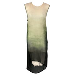 ANN DEMEULEMEESTER Größe 6 Grün & Weißes Ombre Modal/Kaschmir-Kleid