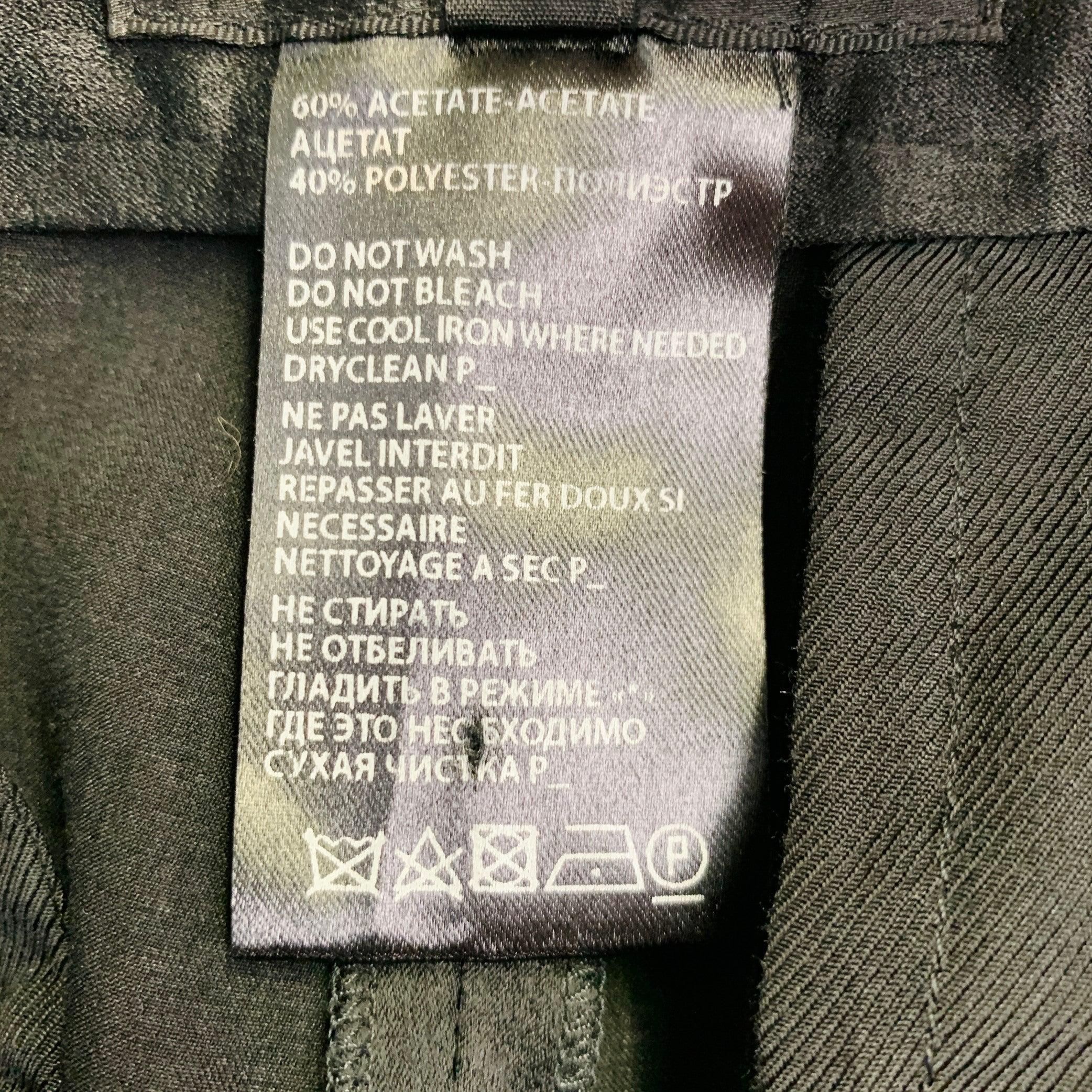 ANN DEMEULEMEESTER Größe 8 Schwarz Acetatmischung Flache Vorderseite Konisch zulaufende Kleiderhosen im Angebot 1