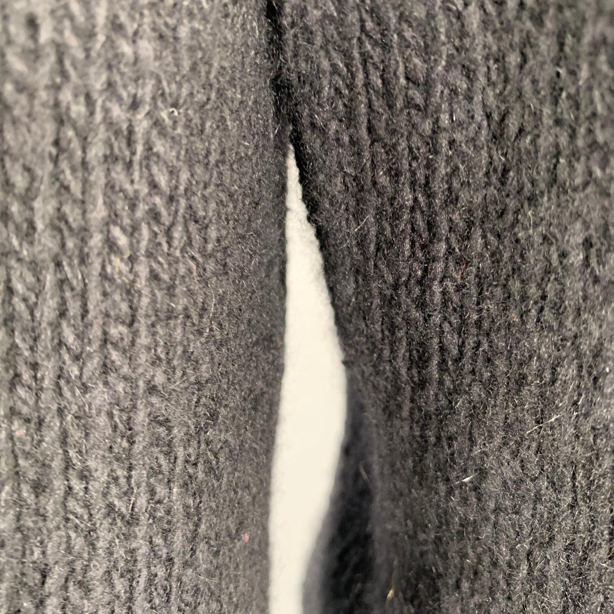 ANN DEMEULEMEESTER Size 8 Black Merino Wool Angora Double Zipper Cardigan 2