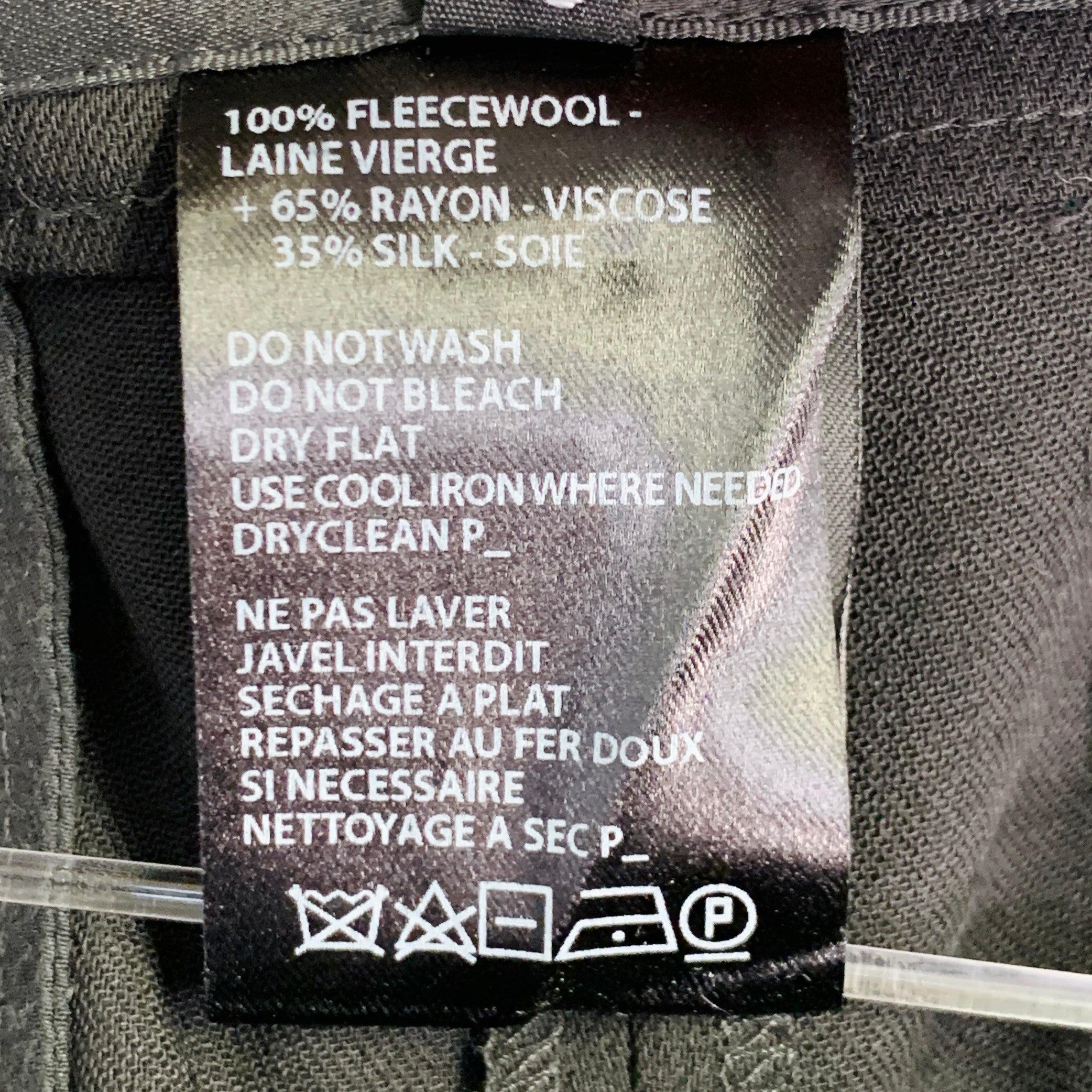 ANN DEMEULEMEESTER Größe 8 Schwarz Wolle flach vorne Knöchel Schlitz Kleid Hose im Angebot 1