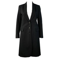 ANN DEMEULEMEESTER Size M Black Wool Shawl Collar Coat
