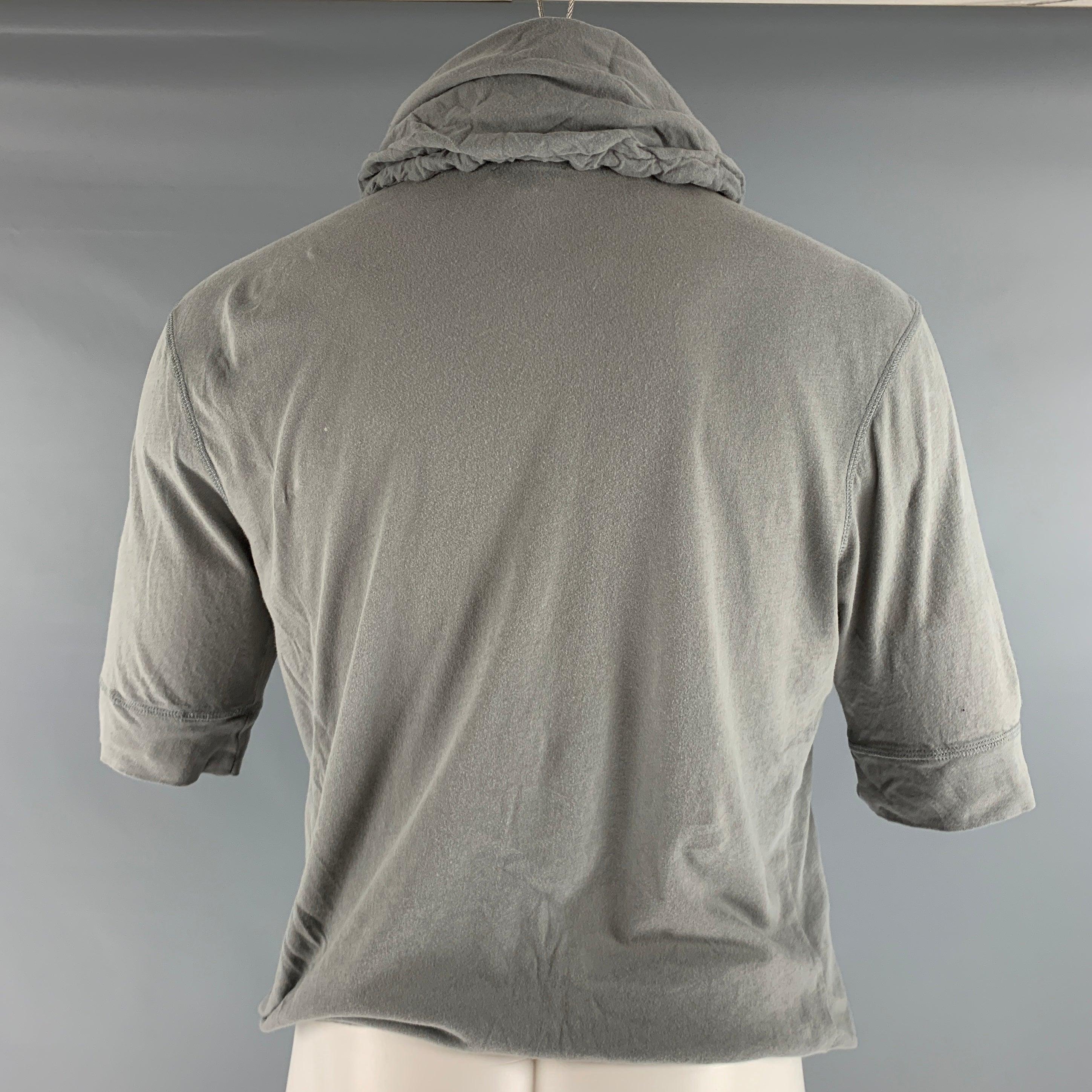 ANN DEMEULEMEESTER Sweat-shirt à capuche en coton gris taille S Bon état - En vente à San Francisco, CA