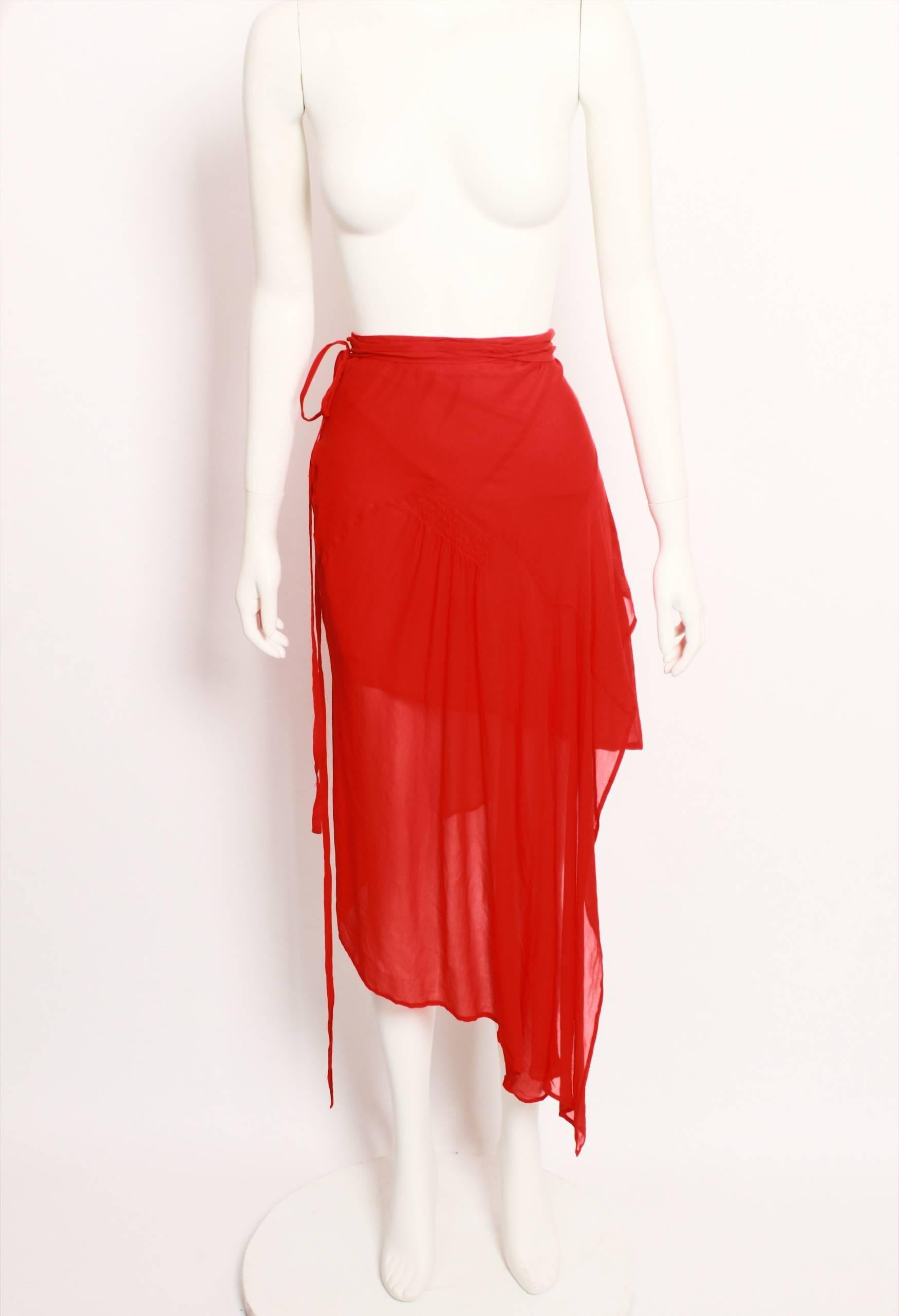 Red Ann Demeulemeester Skirt For Sale