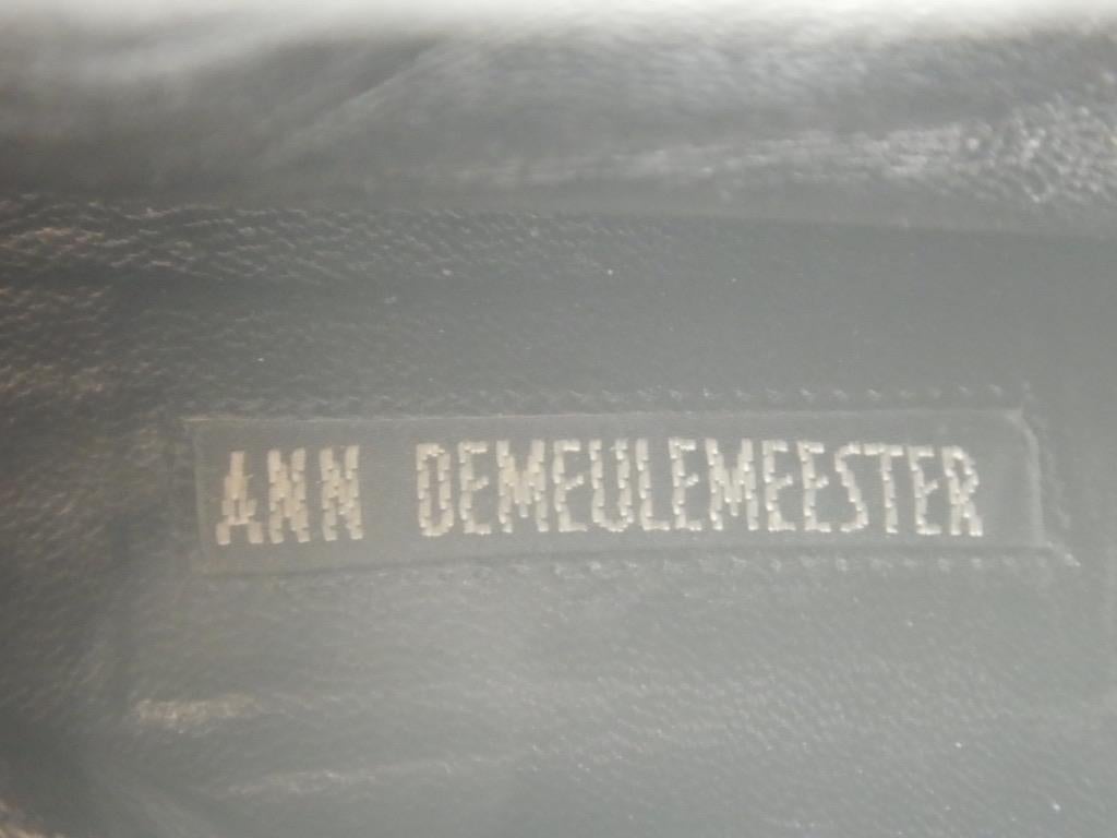 Ann Demeulemeester Slant Heel Black Leather Boots For Sale 6
