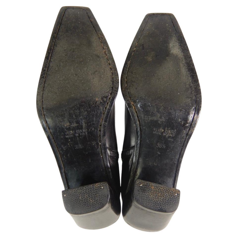 Ann Demeulemeester Slant Heel Black Leather Boots For Sale 4