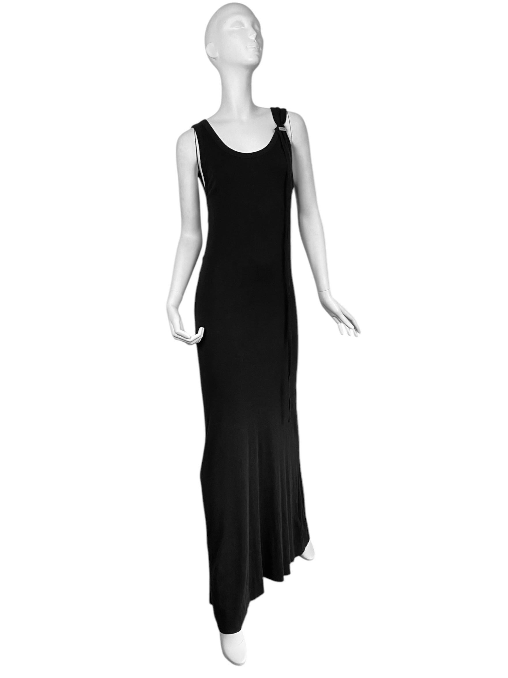 ANN DEMEULEMEESTER Ss2022 BLACK BACKLESS MAXI DRESS In Good Condition In PARIS, FR
