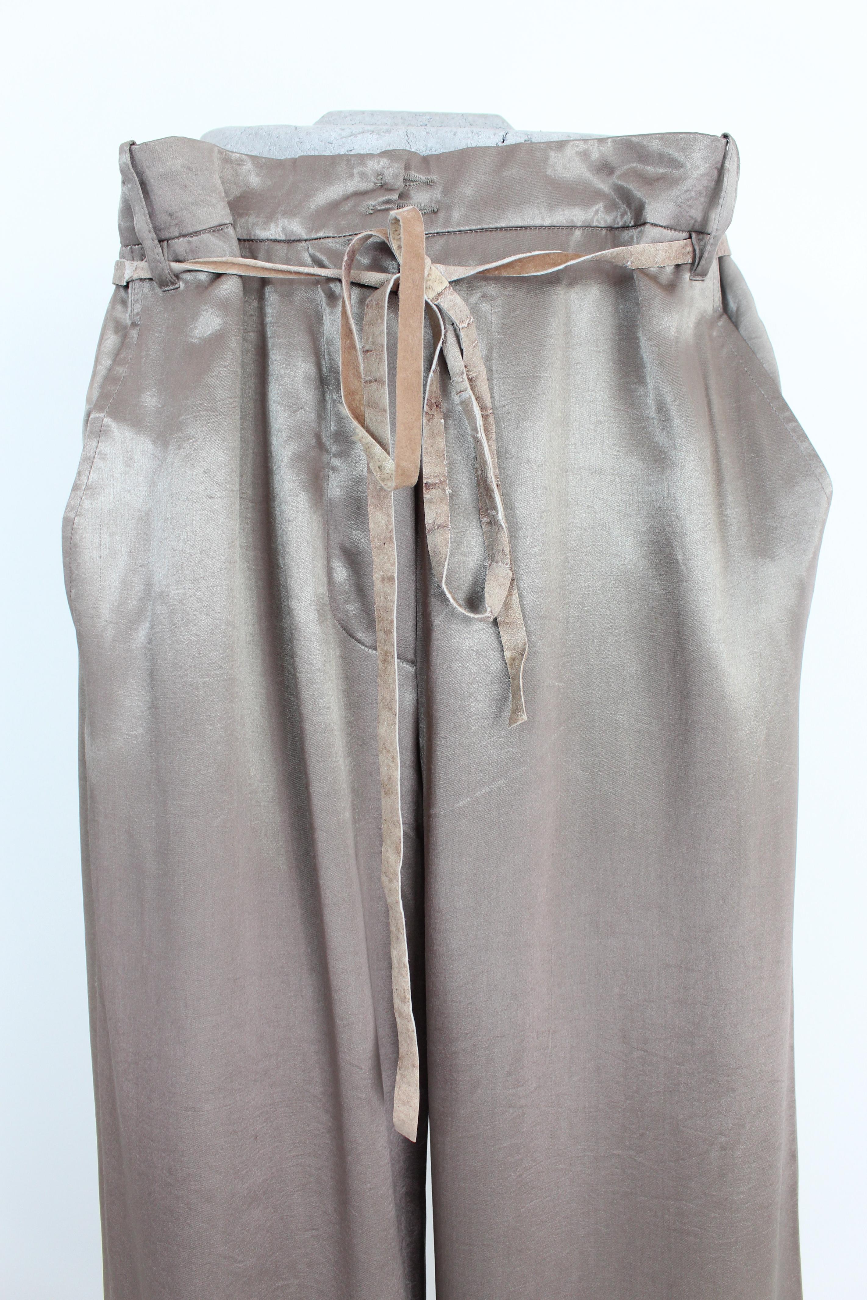 Women's Ann Demeulemeester Taupe Palazzo Trousers