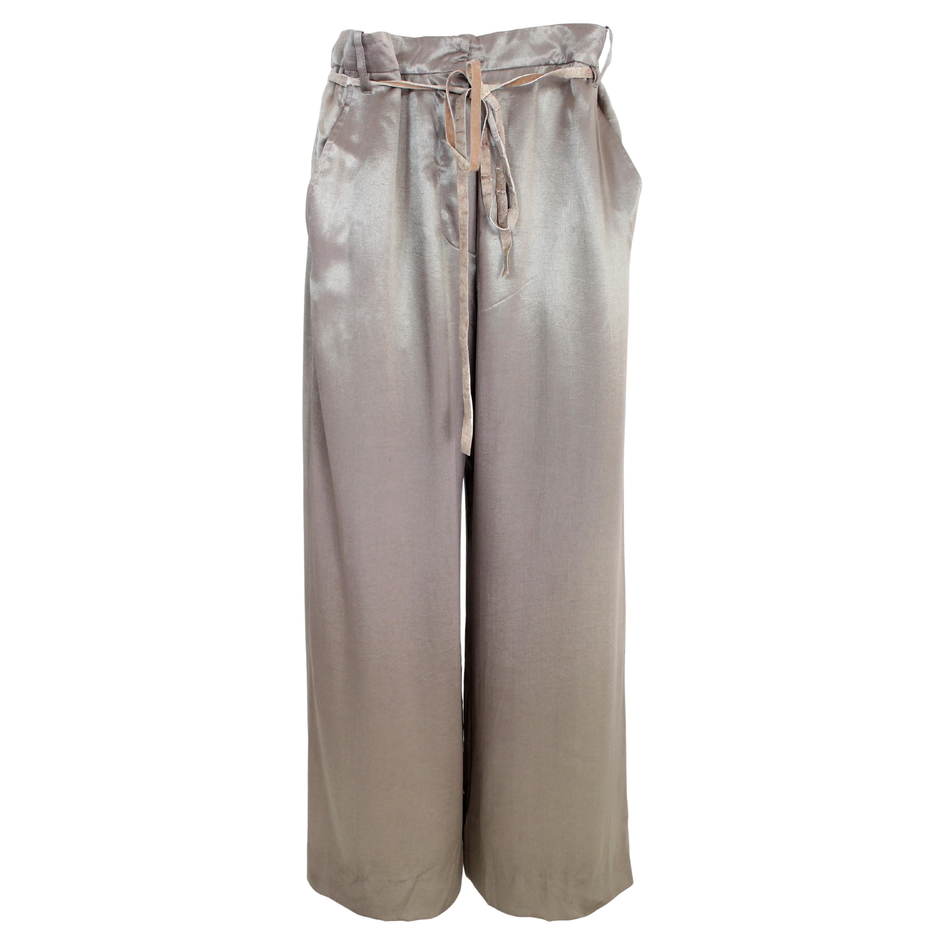 Ann Demeulemeester Taupe Palazzo Trousers