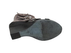 Ann Demeulemeester Taupe Suede Buckle Wedges