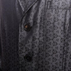 ANN DEMEULEMEESTER Vintage grey silk blend geometric floral brocade blazer M