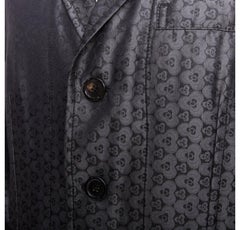 ANN DEMEULEMEESTER Vintage grey silk blend geometric floral brocade blazer M