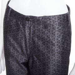 ANN DEMEULEMEESTER Vintage grey silk blend geometric floral print pants XS
