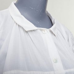 ANN DEMEULEMEESTER white cotton drawstrings ribbon ties sack shirt dress FR36 S