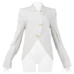 Vintage Ann Demeulemeester White Cotton Slit Sleeve Jacket