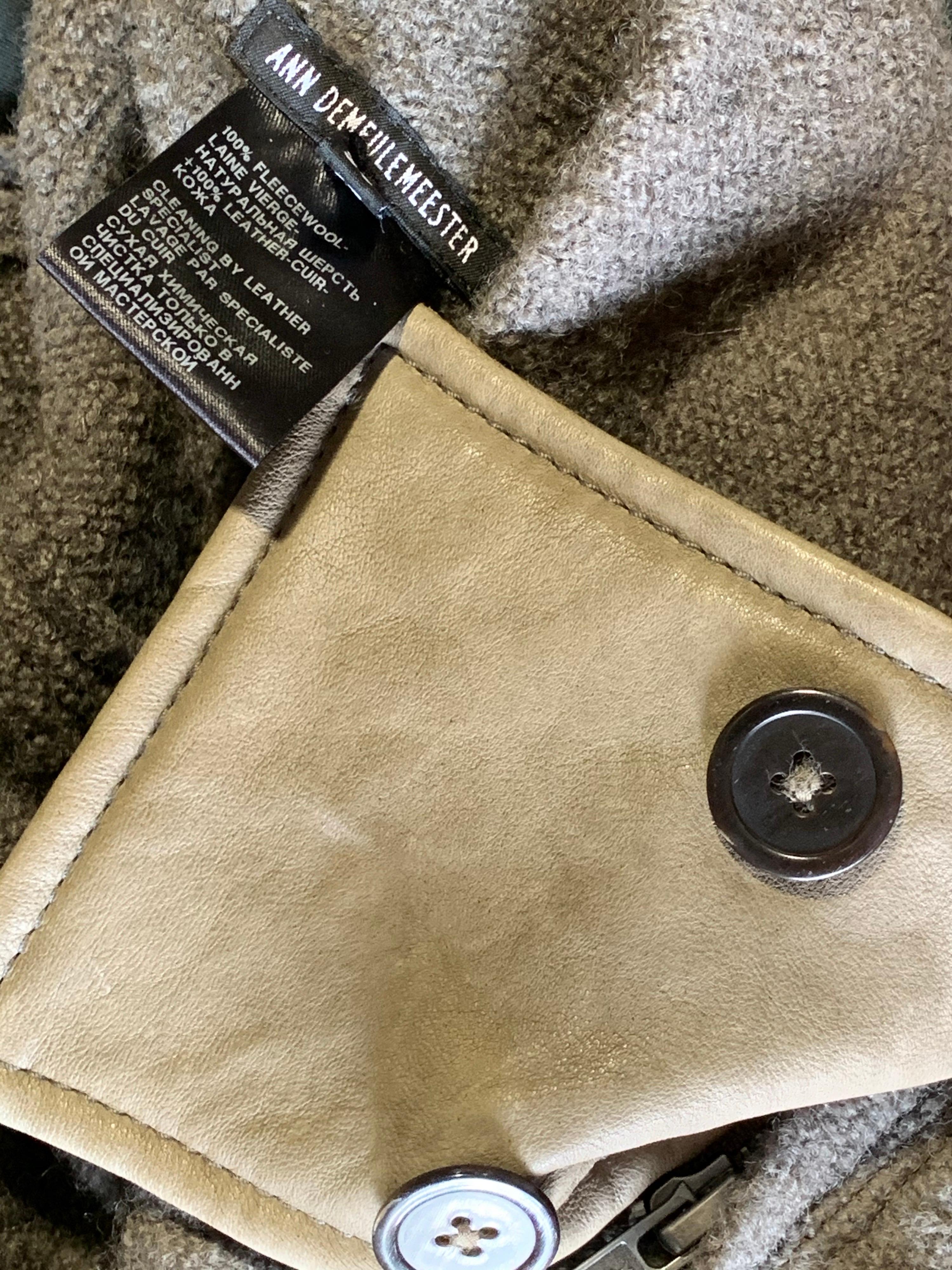Ann Demeulemeester Wool & Leather Funnel-Neck Avant Garde Vest 5