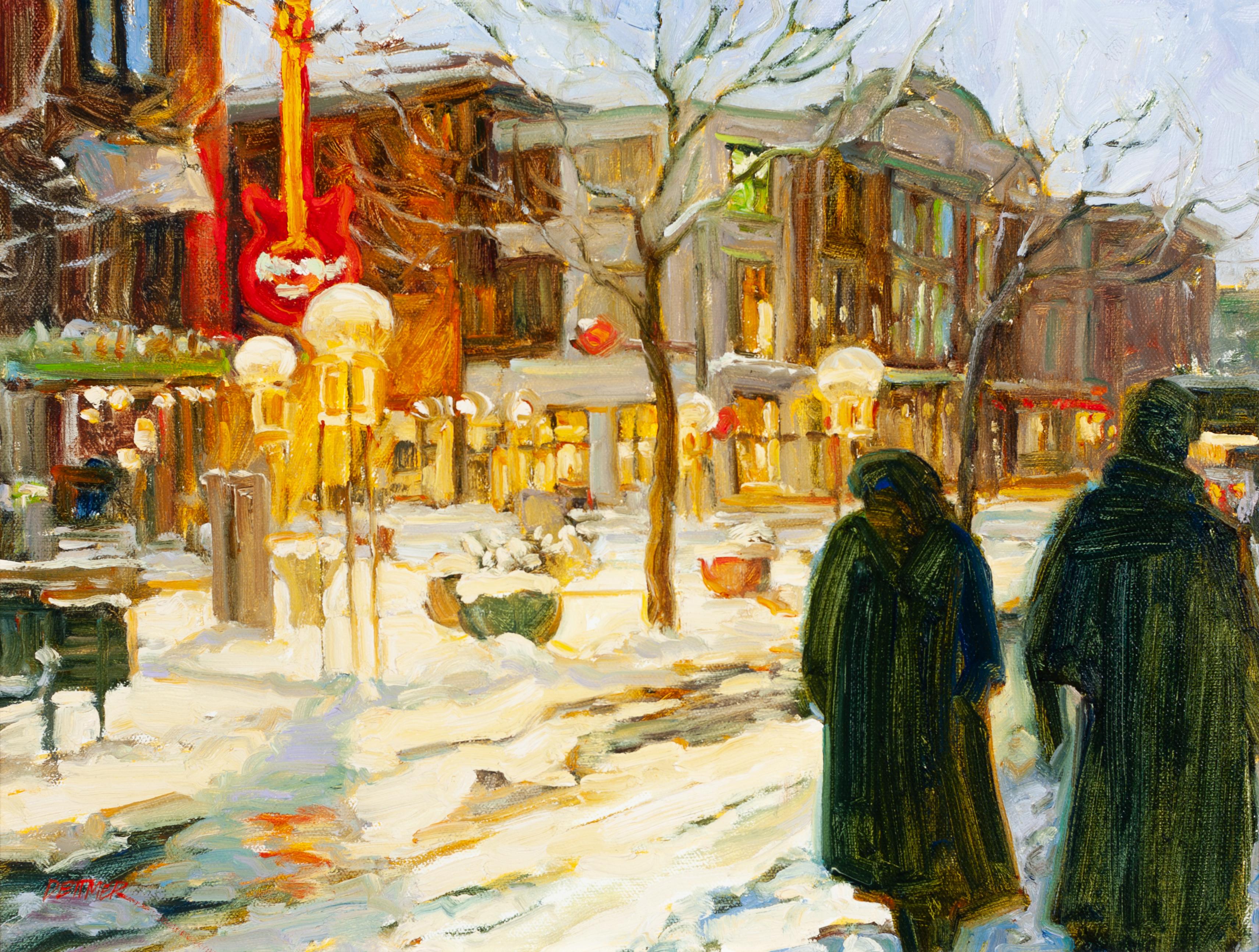 Snow on the Mall - Painting by Ann Dettmer