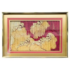 Retro Ann & Dick Rundall Mid Century Batik Textile Art