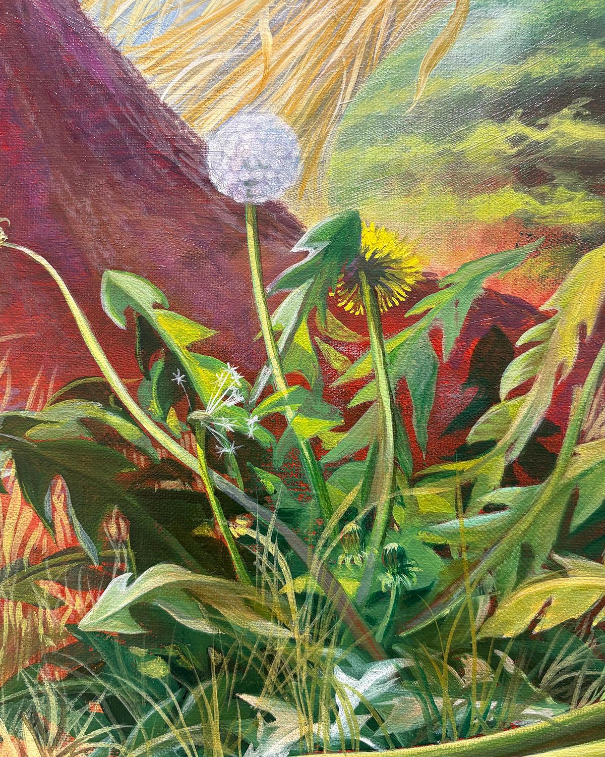 Terrenal (Pintura Naturaleza Muerta Cornucopia de Verduras de Verano y Otoño) - Painting de Ann Getsinger