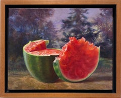 Maduro (Naturaleza Muerta Frutal Realista de Sandía y Paisaje Forestal)