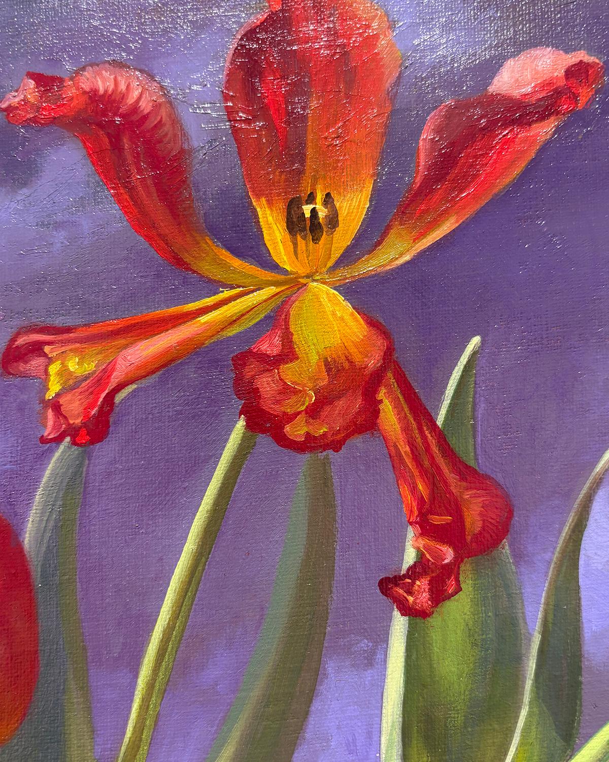 Aufhängung (Hyperrealistisches Blumen- und Gemüsestillleben vor Wolken) im Angebot 5