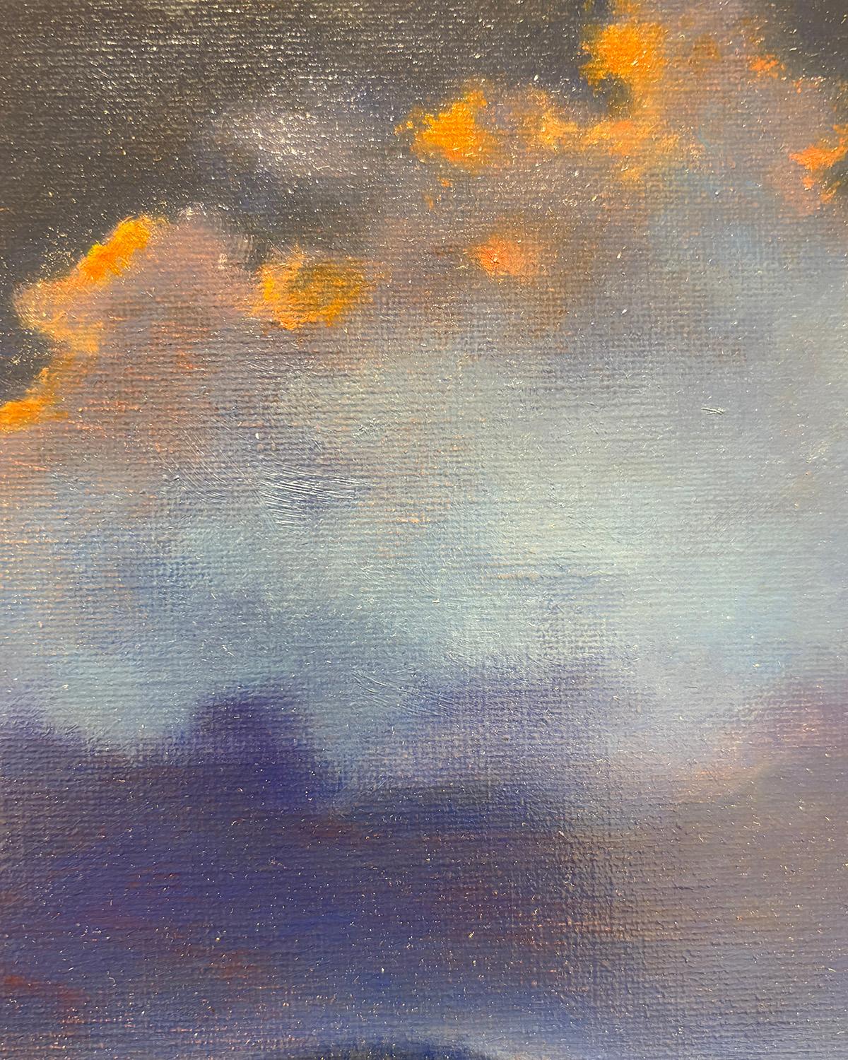Serie Cavallo giocattolo: Notte (Natura morta realistica con cavallo giocattolo contro il cielo notturno)
12 x 12 pollici, olio su lino
14 x 14 pollici in cornice di legno medio scuro

Firmato nell'angolo in basso a destra

Ann Getsinger è una