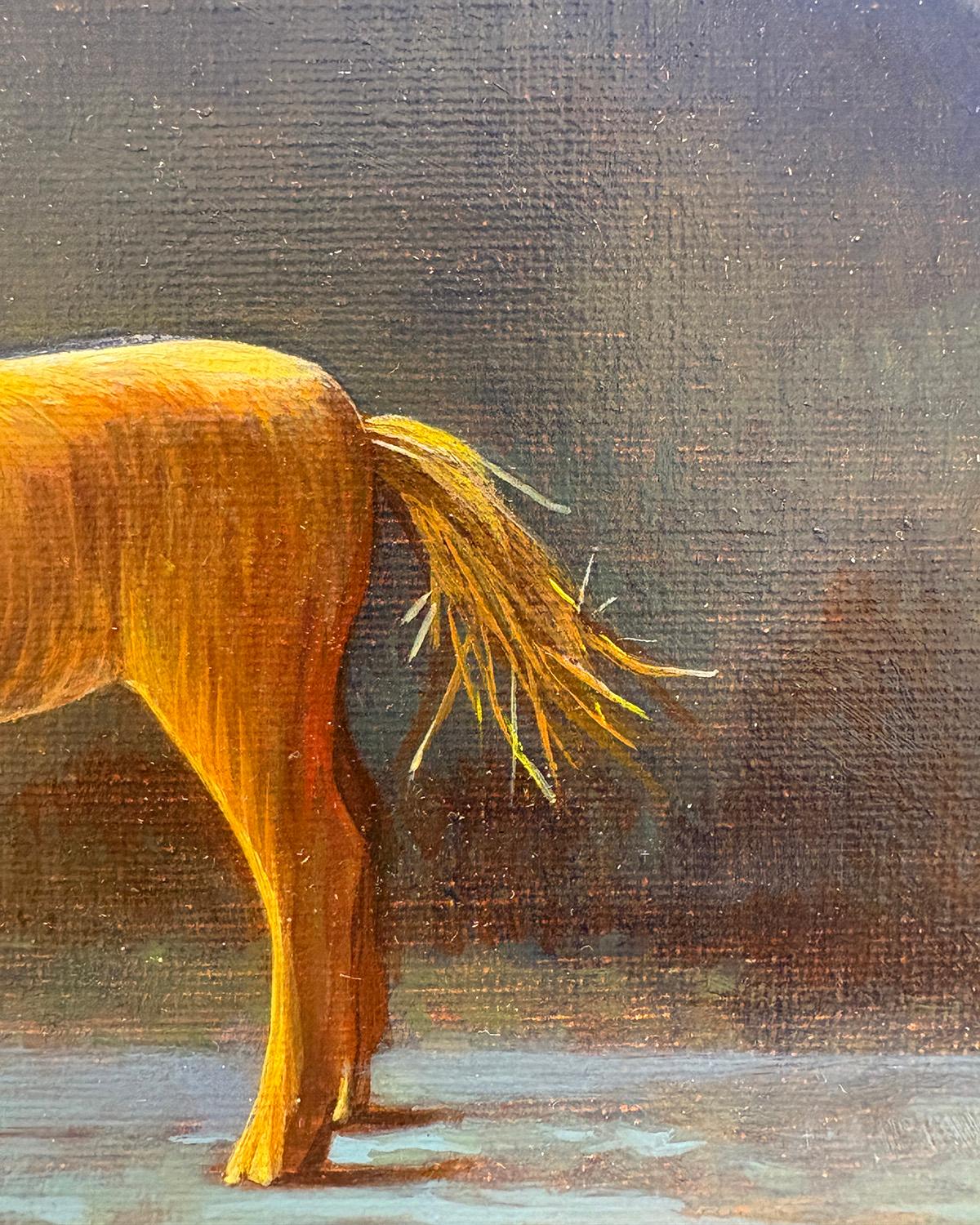 Serie Cavallo giocattolo: Notte (Natura morta realistica con cavallo giocattolo contro il cielo notturno) in vendita 1
