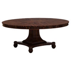Retro Ann Getty Collection Regency Style Zebrawood Circular Dining Table, Modern 