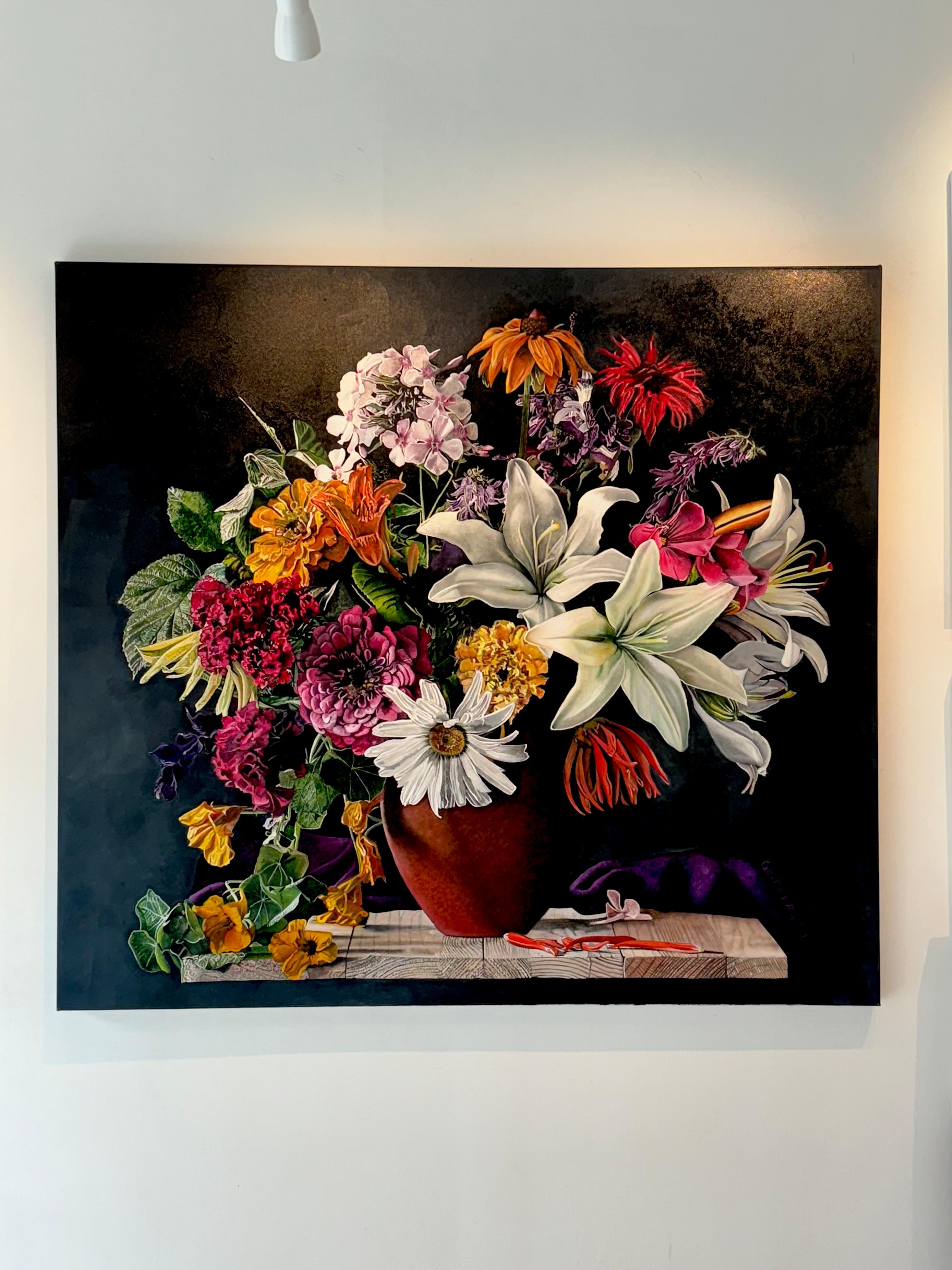 Perennes canadienses - pintura al óleo de realismo original en venta - arte contemporáneo - Painting de Ann Goldberg