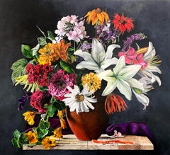 Canadian Perennials -original realism oil painting for sale- contemporary art