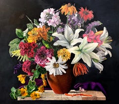 Canadian Perennials -original realism oil painting for sale- contemporary art