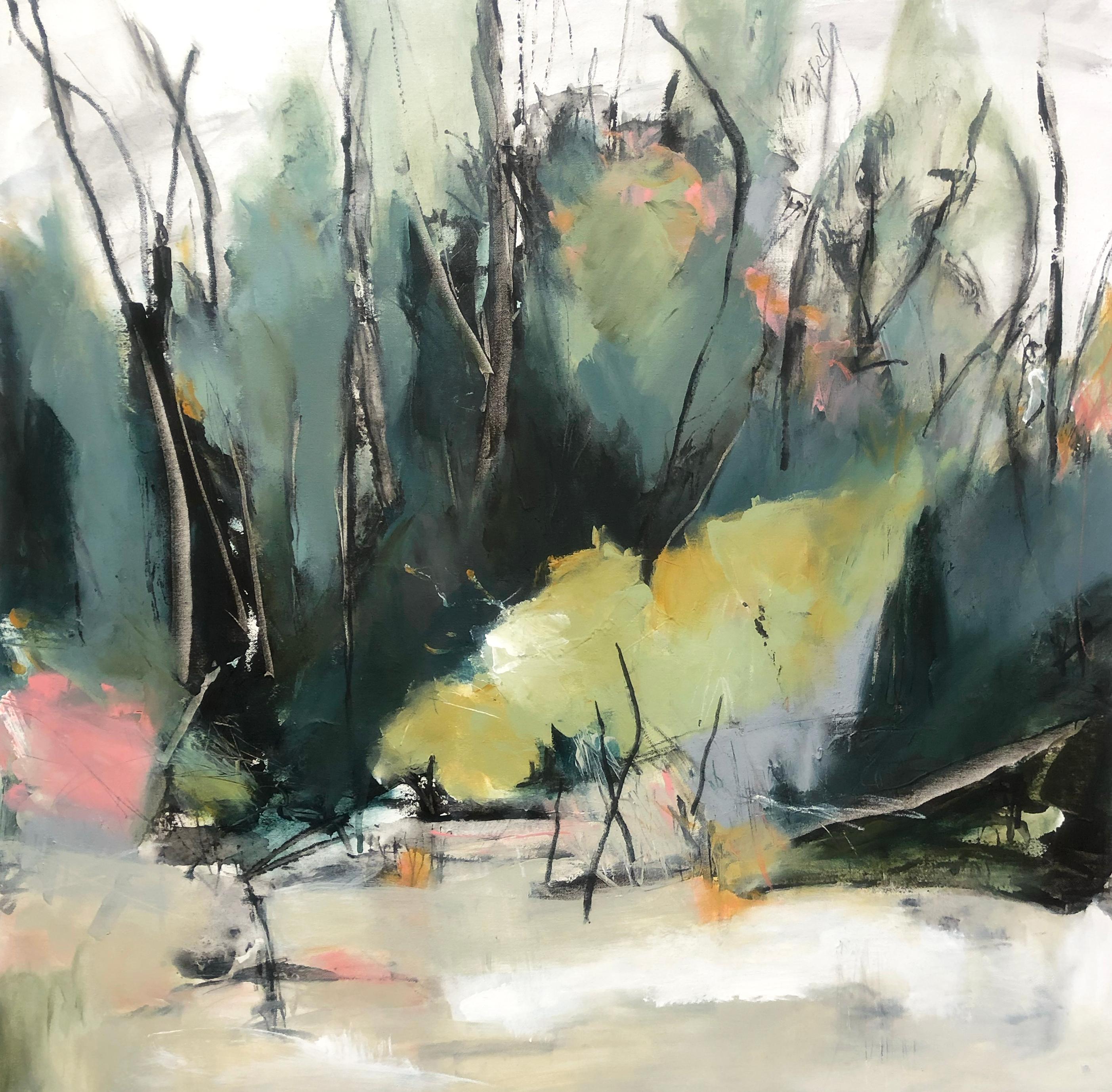 Landscape Painting de Ann Gordon - Reflejo del arroyo por Giinagay Way