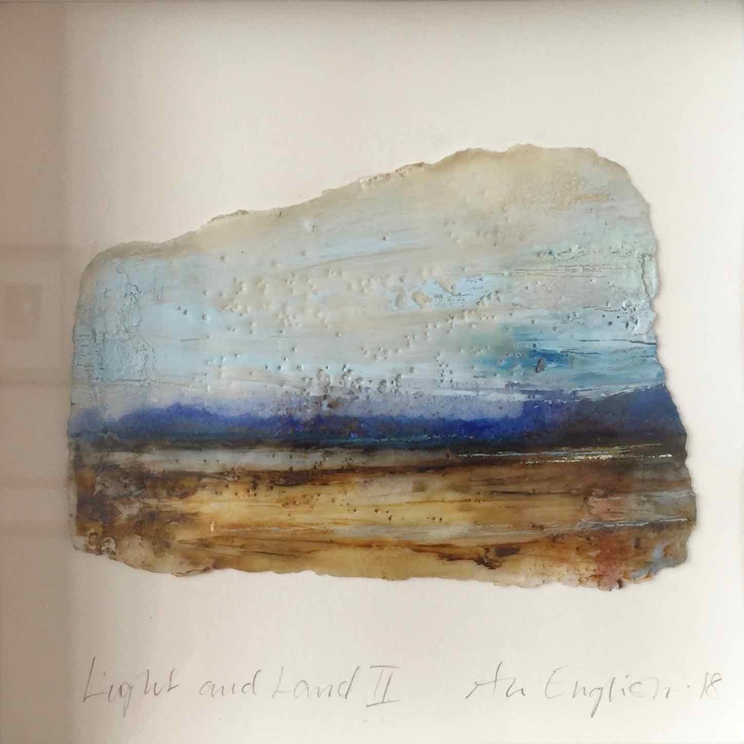 Light and Land II: Postcard-sized painting by Ann-Helen English - Contemporary Mixed Media Art by Ann Helen English