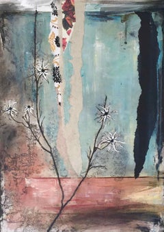 Untold Stories III, No 5: Hand Painted Etching with Collage by Ann-Helen English