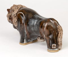 Ann & John Farquharson Studio Pottery Sculptural Bison Figure
